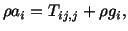 $\displaystyle \rho a_i = T_{ij,j} + \rho g_i,$