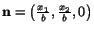 $ \mathbf{n} =
\left(\frac{x_1}{b},\frac{x_2}{b},0\right)$