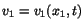 $ v_1 = v_1(x_1,t)$