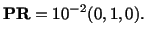 $\displaystyle \mathbf{P}\mathbf{R} = 10^{-2}(0,1,0).$