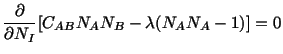 $\displaystyle \frac{\partial}{\partial N_I}[C_{AB}N_AN_B - \lambda (N_AN_A-1)] = 0$