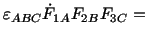 $\displaystyle \varepsilon_{ABC}\dot F_{1A}F_{2B}F_{3C} =\ $