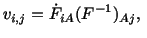 $\displaystyle v_{i,j} = \dot F_{iA}(F^{-1})_{Aj},\ $