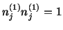 $\displaystyle n^{(1)}_jn^{(1)}_j = 1$